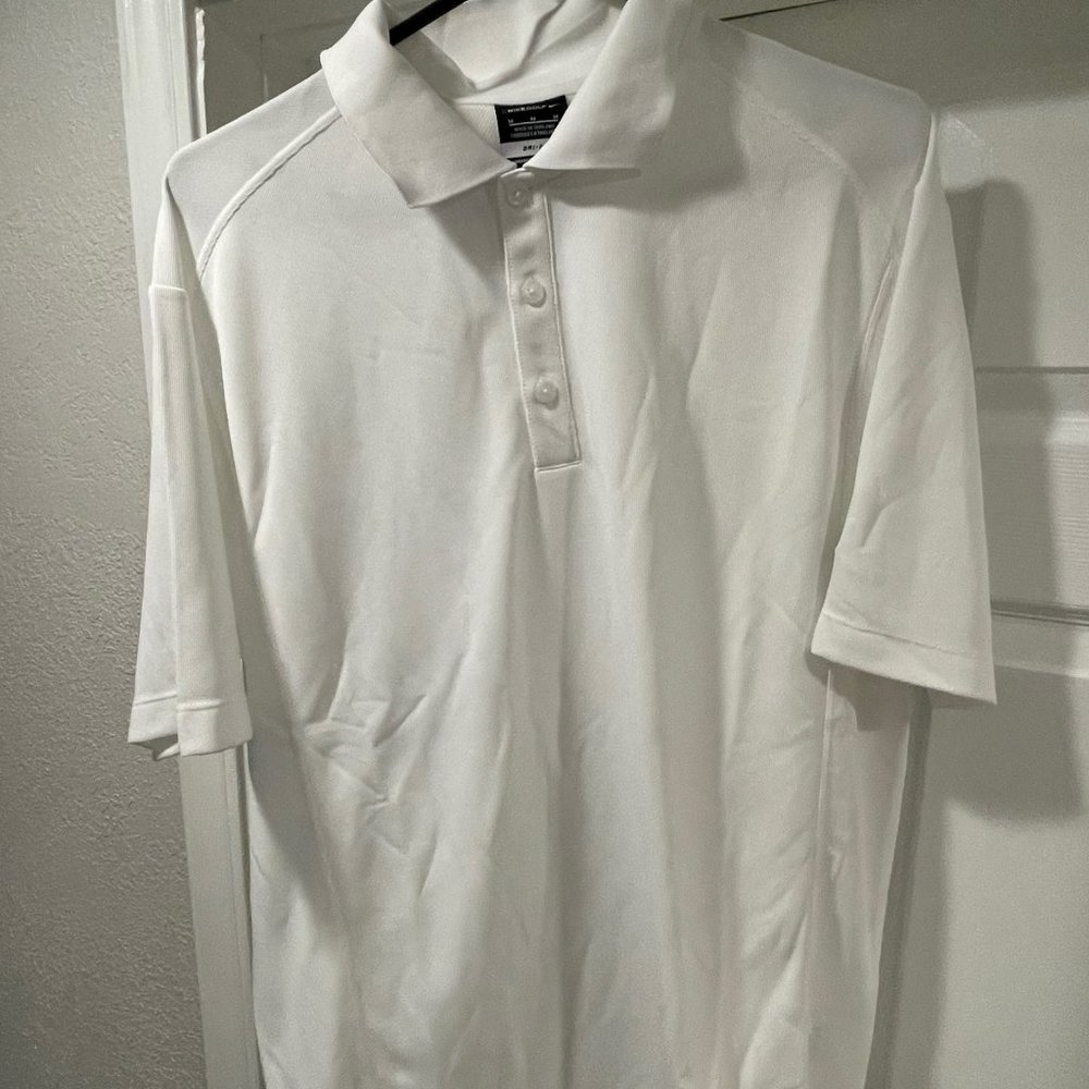 Nike Men's White Dri-Fit Golf Shirt